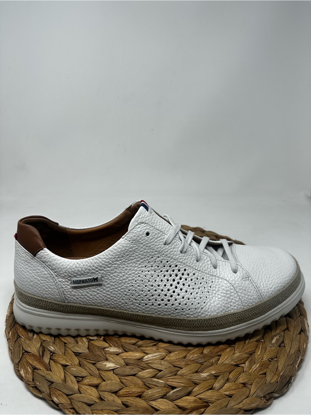 Mephisto Thomas Perf Sneaker White Leather Size 13 Men's